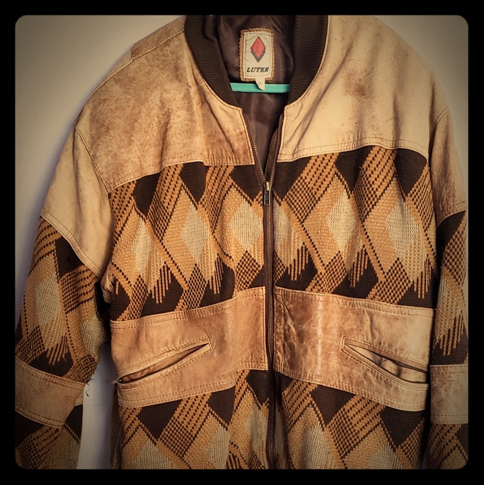 Leather and Knitted Jacket